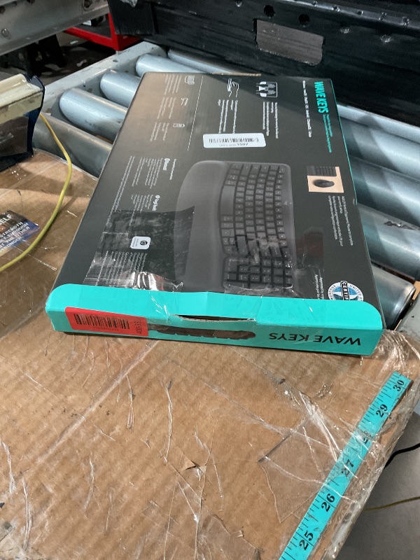 Photo 1 of (used) Logitech Wave Keys Wireless Ergonomic Keyboard with Cushioned Palm Rest, Comfortable Natural Typing, Easy-Switch, Bluetooth