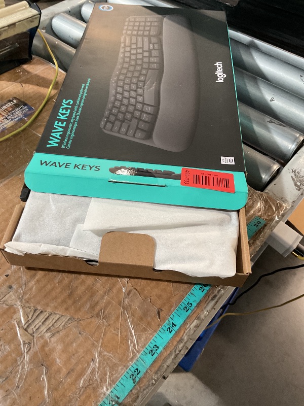 Photo 1 of (used) Logitech Wave Keys Wireless Ergonomic Keyboard with Cushioned Palm Rest, Comfortable Natural Typing, Easy-Switch, Bluetooth