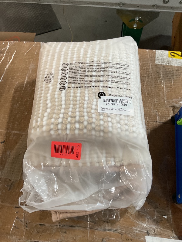 Photo 1 of (used/fair) (bagged) BSICPRO Bathroom Rugs and Mats Sets, 2 Piece Thick Absorbent Chenille Bath Mat Rug Set Non Slip, Soft Shaggy Bath Floor Mats for Bathroom, Machine Washable (20" x 47" Plus 16" x 24", Beige)