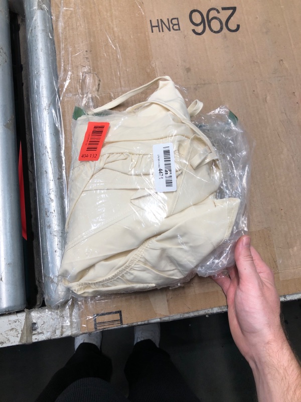 Photo 1 of (DAMAGED ZIPPER) (USED/FAIR) (BAGGGED) Cottagecore Ruffle Dress for Women Vintage Corset Dress Renaissance Costume Beige M