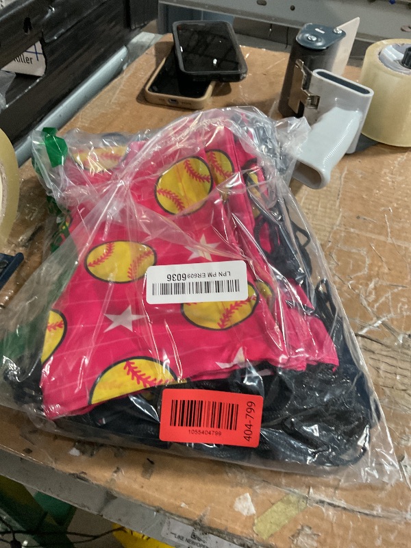 Photo 1 of Honoson 16 Pcs Pink Softball Drawstring Backpack Softball Goodie Bags Baseball Gift Bags Drawstring Backpack Baseball Party Favors Snack for Sports Team Birthday Party Supplies
