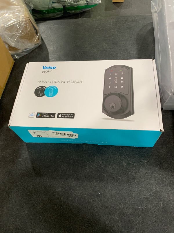 Photo 1 of Veise VE06-L Smart Locks with 2 Lever Handle Set, App Control, Keyless Entry Deadbolt for Front Door, Electronic Digital Touchscreen Keypad, Auto Lock, Waterproof, Easy Installation, Matte Black