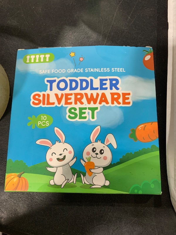 Photo 1 of 10 Pieces Stainless Steel Rainbow Toddler Utensils Set - Food Grade Kids Silverware Set Children Safe Small Forks and Spoons Mirror Polished Sturdy and Durable Dishwasher Safe