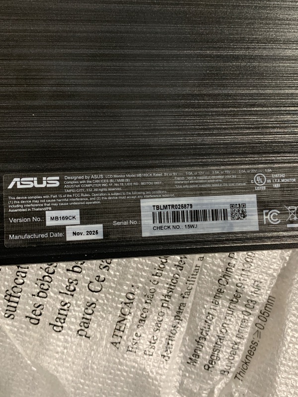 Photo 1 of ASUS ZenScreen 16” Portable USB Monitor (MB169CK) - Full HD, IPS, Dual USB-C, Mini-HDMI, Eye Care, Flicker Free, Blue Light Filter, Anti-Glare Surface, 360° Kickstand, 3 yr Warranty