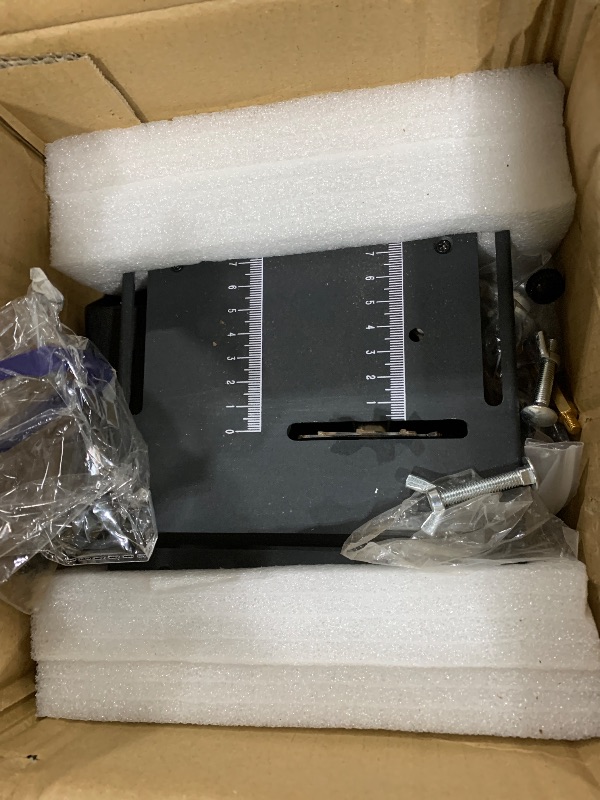 Photo 1 of Mini Multi Functional Table Saw, mini Table Saws for Crafts, Portable Mini Desktop Electric Saw for Wood Cutting, Height & Angle Adjustable with More Accessories, for Wood, Plastic Acrylic Cutting