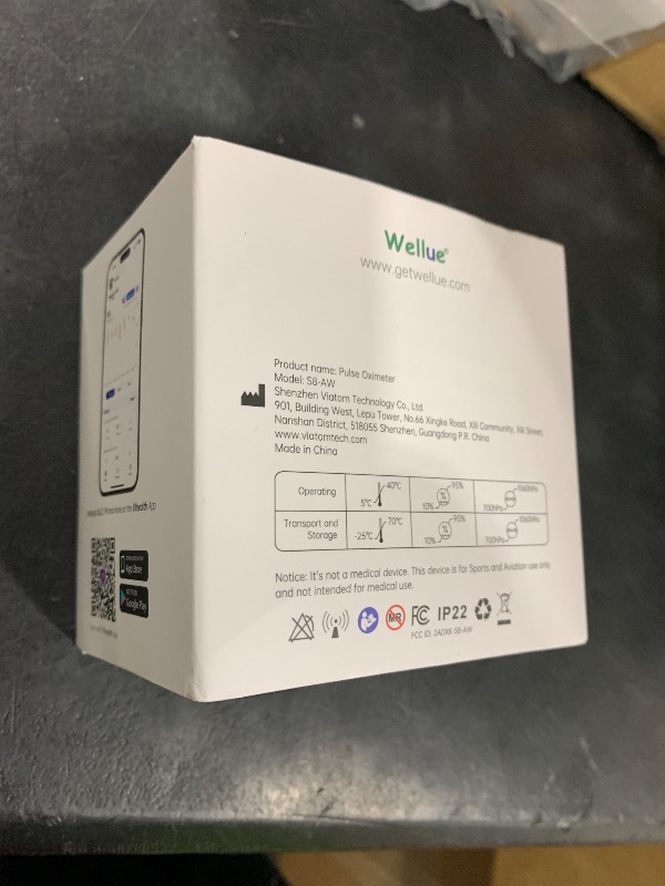 Photo 1 of Wellue O2Ring-S Oxygen Monitor with Vibration Reminder, Bluetooth Pulse Oximeter Tracks SPO2 and Pulse Rate, 24 hrs Battery Life, 4*10 Hours Built-in Memory, Rechargeable Pulse Ox with Free PC & APP