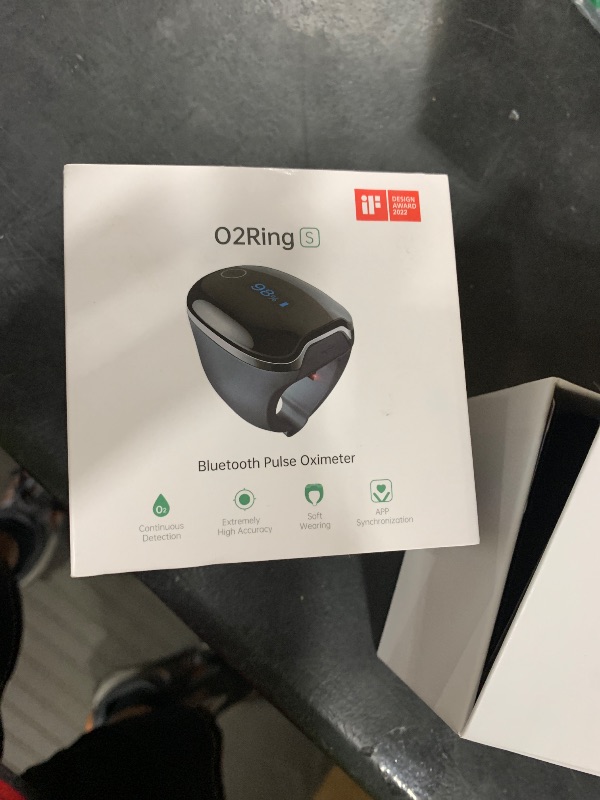 Photo 1 of Wellue O2Ring-S Oxygen Monitor with Vibration Reminder, Bluetooth Pulse Oximeter Tracks SPO2 and Pulse Rate, 24 hrs Battery Life, 4*10 Hours Built-in Memory, Rechargeable Pulse Ox with Free PC & APP