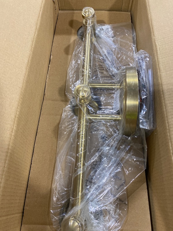 Photo 1 of Ntsunxeko Gold Bathroom Vanity Light, 3-Light Bathroom Light Fixtures Over Mirror, Traditional Vanity Lights for Living Room, Milk White Bell Glass Shades, Standard E26 Base, Aged Brass