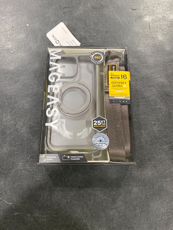 Photo 1 of MAGEASY Designed for iPhone 16 Pro Max Case with 360° Stand - [Camera Control Button Coverage] 25ft Ultimate Drop Protection Compatible with MagSafe, Aluminum Frame | Odyssey Ultra M