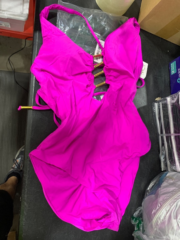 Photo 1 of BECCA Color Code - Women's One Piece Swimsuit, Adjustable, Bathing Suits for Women, Hibiscus, Medium