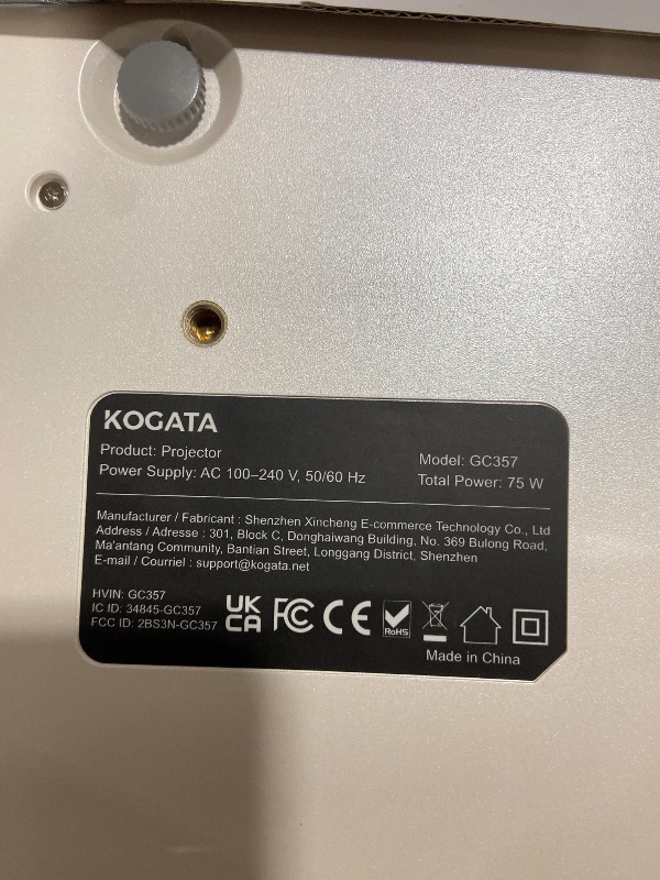 Photo 1 of Smart Projector with WiFi and Bluetooth, Proyector-4K Support Official Licensed Apps, 2000 ANSI/AI Auto Focus/DoIby/HDR10+/Quiet, Kogata Portable Indoor/Outdoor Movie Projector Ceiling