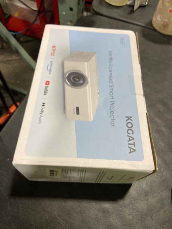 Photo 1 of Smart Projector with WiFi and Bluetooth, Proyector-4K Support Official Licensed Apps, 2000 ANSI/AI Auto Focus/DoIby/HDR10+/Quiet, Kogata Portable Indoor/Outdoor Movie Projector Ceiling