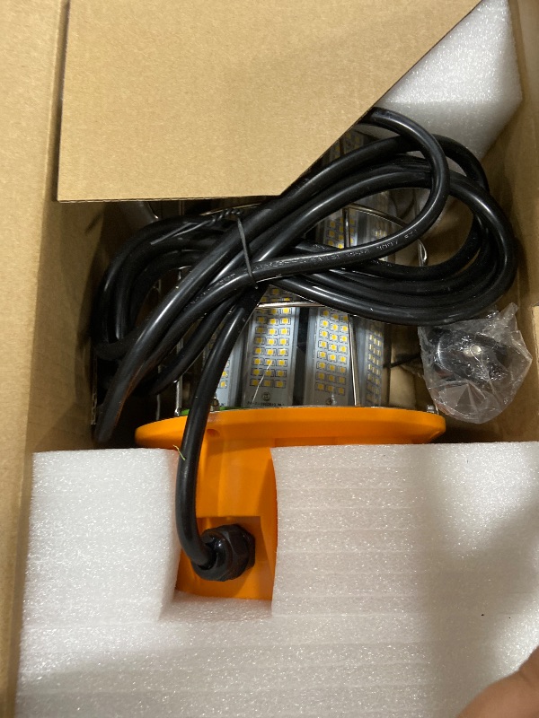 Photo 1 of 400W LED Temporary Work Light,Portable Hanging Construction Work Light,5000K 56000LM,with ON/Off Button & Hook Jobsite Lighting