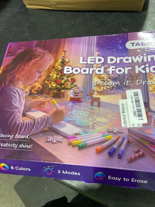Photo 1 of TAEMVV LED Drawing Board for Kids, 16-Inch Rechargeable Light Up Dry Erase Board with 8 Colors, 3 Dynamic Modes, 6-Level Dimmer, 15H Battery, Built-in Stand & Full Kit