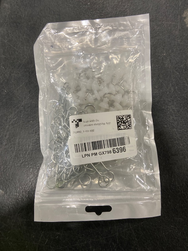 Photo 1 of 100 Pcs Curtain Track Gliders Hooks 50 Plastic Curtain Tracks Glider and 50 Metal Hook Ceiling Sliding Curtains Tracks Hook for Straight Curved Track Glider Carriers Hooks Rail Runner