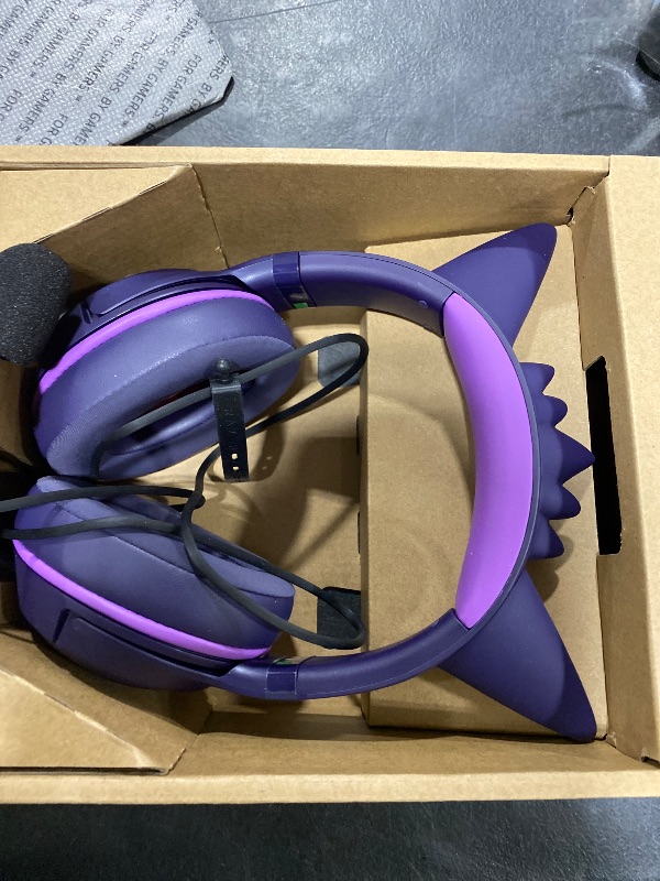 Photo 1 of Razer Kraken Kitty V2 USB Wired Headset: Gengar Spikes - Stream Reactive Lighting - HyperClear Cardioid Mic - 40 mm Drivers - 7.1 Surround Sound - Comfortable Ear Cushions - Pokemon Gengar Edition