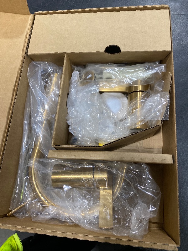 Photo 1 of Moen Brushed Gold Cia Widespread 2-Handle High-Arc Bathroom Faucet for 3-Hole Bath Sink, Valve Required, T6222BG