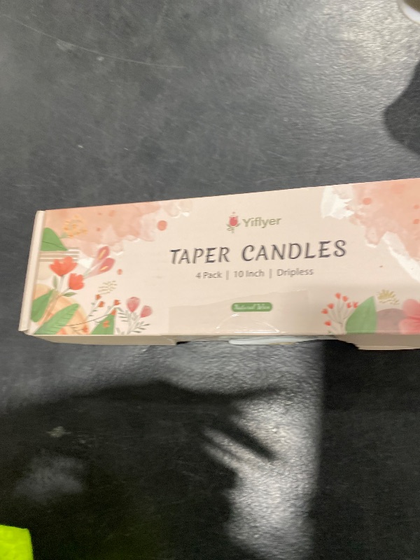 Photo 1 of 10 Inch Gradient-Pink Taper Candles, 4 Packs Unscented Candlesticks for Dinner, Wedding, Valentine’s Day and Home Decoration, Dripless and Smokeless, 8-10 Hours Burn