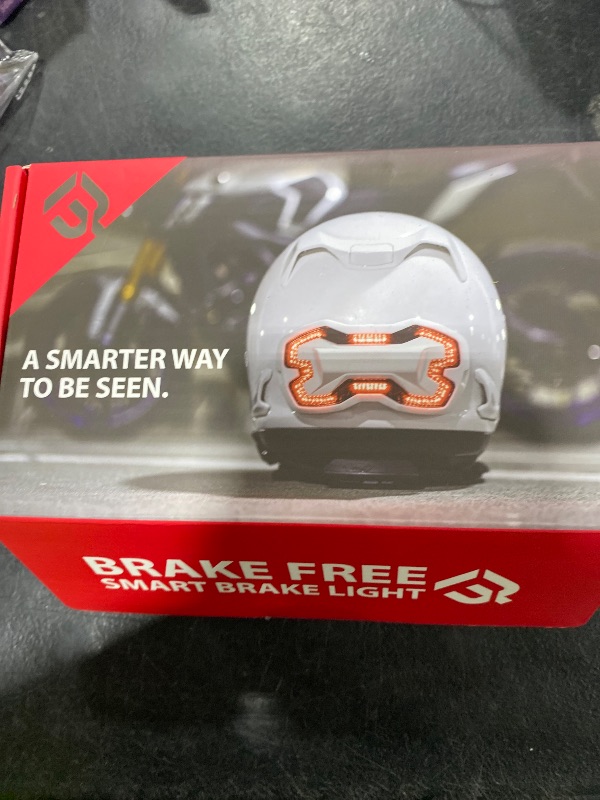 Photo 1 of Brake Free Helmet Light - Smart Wireless Motorcycle Lights- Weatherproof LED Motorcycle Helmet Light - Lightweight & Aerodynamic Design - Smart Brake Detection - Single Button Operation - White