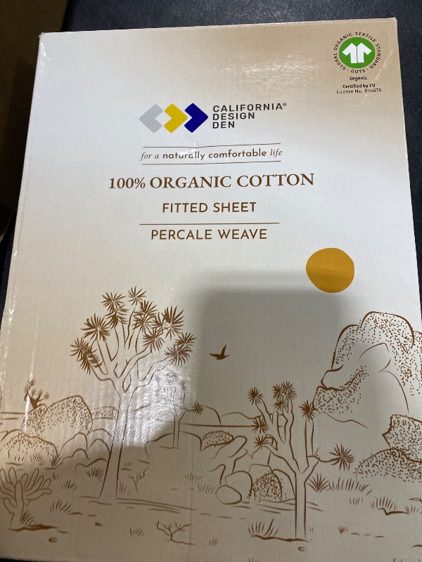 Photo 1 of California Design Den 100% Organic Cotton Fitted Sheet Only - California King Fitted Sheet with Deep Pockets for a Snug Fit, Crisp and Durable Percale - Navy Blue