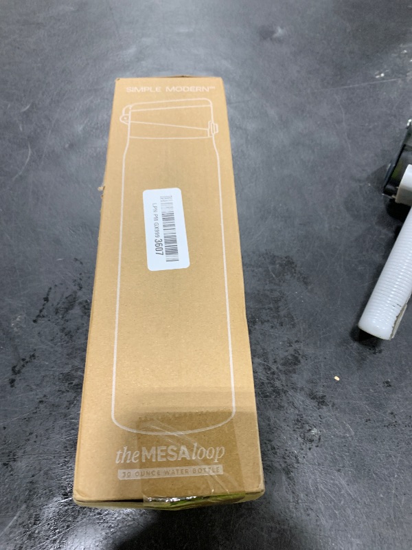 Photo 1 of Simple Modern Mesa Loop Water Bottle with Covered Straw and Handle | 30oz Cup Holder Friendly Insulated Stainless Steel Bottles for Travel, Sports and School | Midnight Black