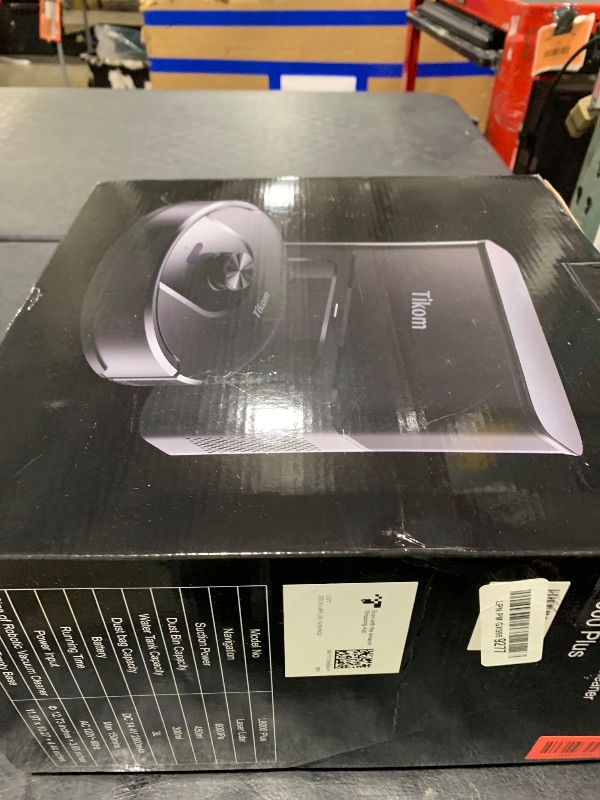 Photo 1 of Tikom Robot Vacuum and Mop, 6000Pa Robotic Vacuum Cleaner with Self-Emptying Base, 90 Days Capacity, LiDAR Navigation, Home Mapping, Ideal for Pet Hair, Hard Floors, Carpet (L8000 Plus)