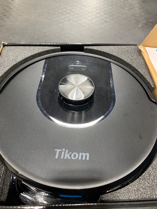 Photo 1 of Tikom Robot Vacuum and Mop, 6000Pa Robotic Vacuum Cleaner with Self-Emptying Base, 90 Days Capacity, LiDAR Navigation, Home Mapping, Ideal for Pet Hair, Hard Floors, Carpet (L8000 Plus)