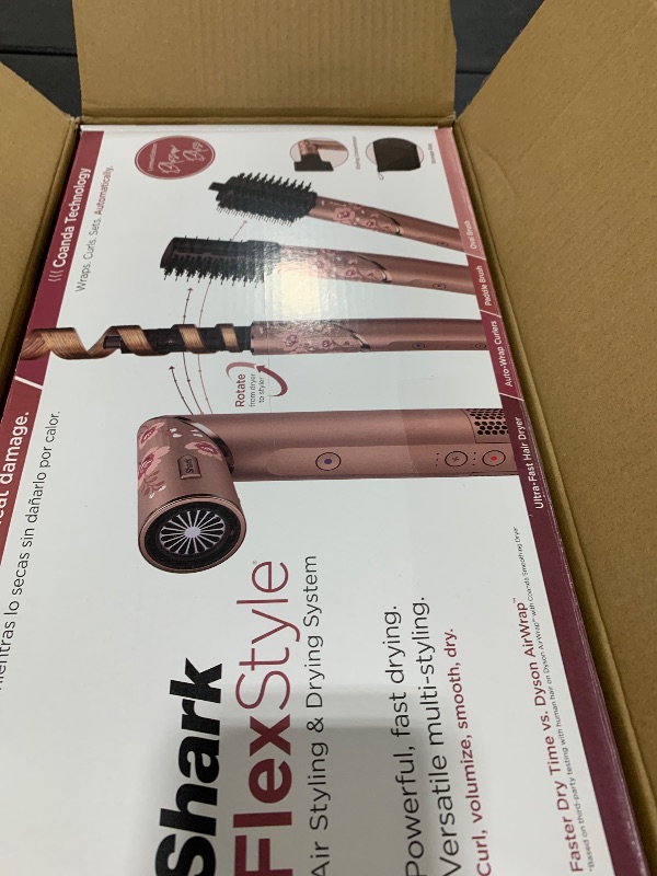 Photo 1 of Shark FlexStyle Air Styling & Drying System, Powerful Hair Dryer Brush & Multi-Styler with Auto-Wrap Curlers, Concentrator Attachment and Storage Bag, Blossom Bliss, HD432RS