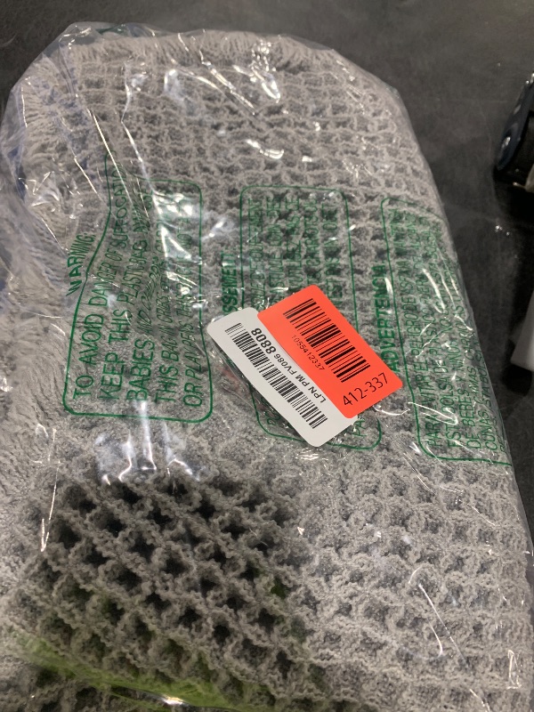 Photo 1 of AMOAMI Upgraded Waffle Bath Mat, Super Absorbent Non Slip Bath Mats for Bathroom Floor, Machine Washable Bathroom Rugs with Tassels, Rubber Backed Bathroom Mats, Ultra Soft, 18" x 30", Grey