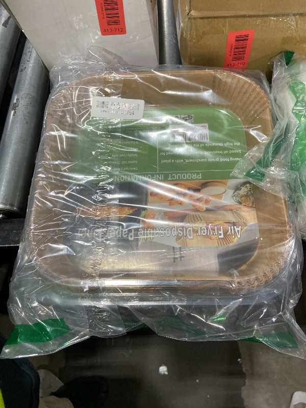 Photo 1 of 10 Inch Largest Square Air Fryer Disposable Paper Liner, XXL 100Pcs Air Fryer Parchment Liners for 8QT or Bigger Air Fryer, Non-stick, Food Grade Baking Paper for Frying, Roasting and Microwave