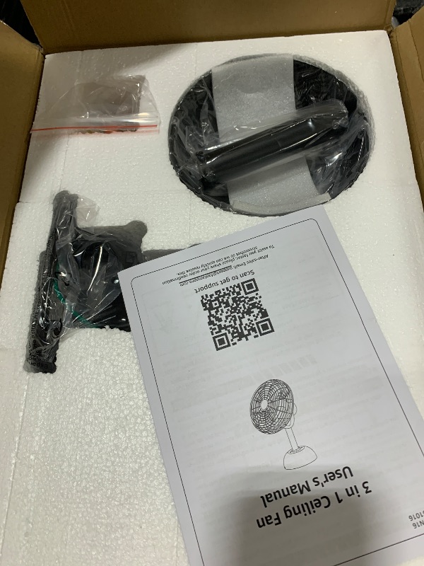 Photo 1 of LEDIARY Wall Mount Fan with Remote 10 Inch Small Ceiling Fans with Plug in Cord, 6 Speed, Adjustable Tilt, Wall Mounted Fan Indoor Tabletop for Garage Shop Corner Gym Bedroom Office-Black