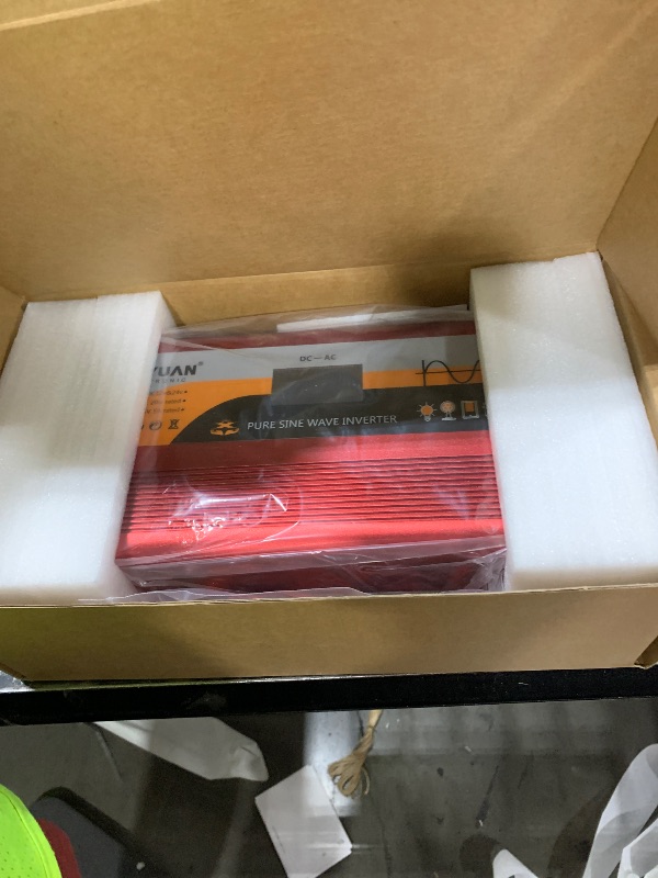 Photo 1 of 1500W Pure Sine Wave Inverter, 12V/24V Auto-Detect, 50Hz/60Hz Switchable, LCD Display, Type-C Fast Charging, Silent Design, Overload & Overheat Protection for RV, Home