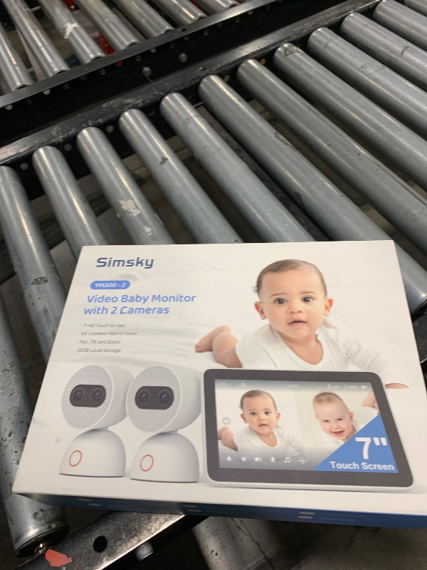 Photo 1 of Simsky Baby Monitor with 2 Cameras, 7" UHD Split-Screen Touch Display | 4MP Dual Cameras with Wall Mount, 6X Zoom | AI Detection, App Remote Access, 32GB Local Storage, Hack-Proof Encryption