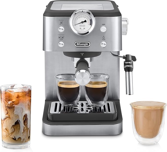 Photo 1 of De’Longhi Classic Espresso Machine with Milk Frother, 15-Bar Pump & Temperature Control - Barista Coffee Maker Kit for Espresso, Latte, Cappuccino & Iced