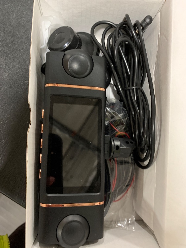 Photo 1 of 4 Channel 360° Dash Cam Front Rear Inside & Left Right,4K+1080P*3 FHD Car Camera,5GHz WiFi & App Control,8 IR Lamps Night Vision,24H Parking Mode,G-Sensor,Loop Recording,Includes 64GB SD Card?Black?