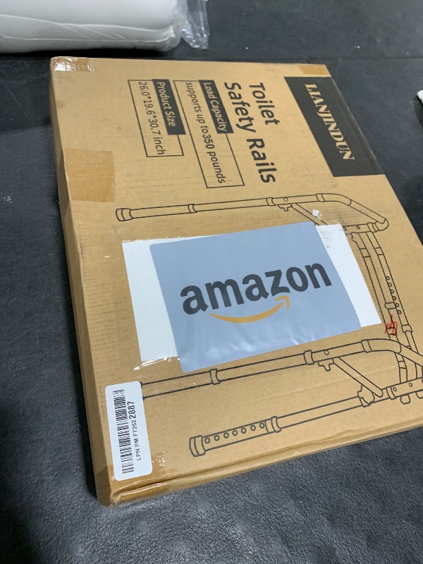 Photo 1 of Lianjindun Toilet Safety Rails, Adjustable Toilet Frame for Elderly, Seniors, Handicap & Disabled, Foldable Handicap Toilet Handles Fit Any Toilets (Gray)