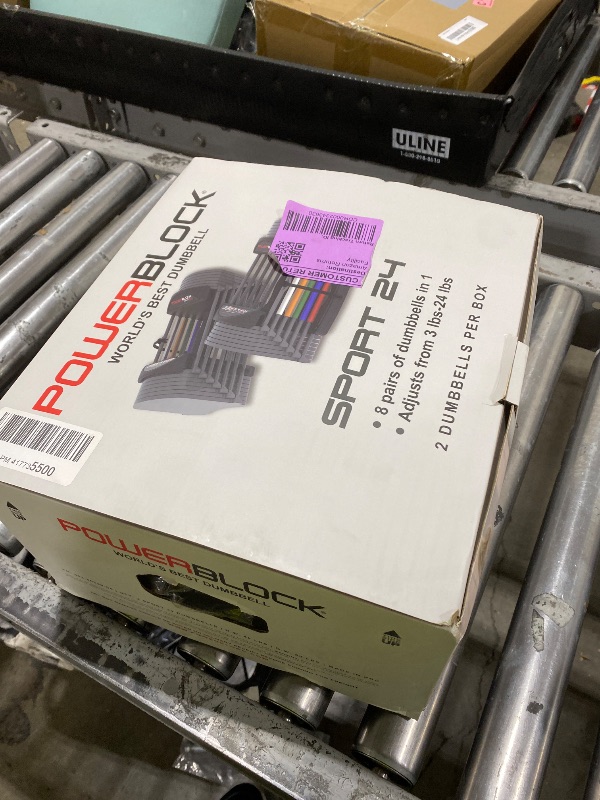 Photo 1 of PowerBlock Sport 24 Adjustable Dumbbells, Sold in Pairs, 3-24 lb. Durable Steel Build, Innovative At Home Workout Equipment, All-in-One Exercise Product, Strength Training