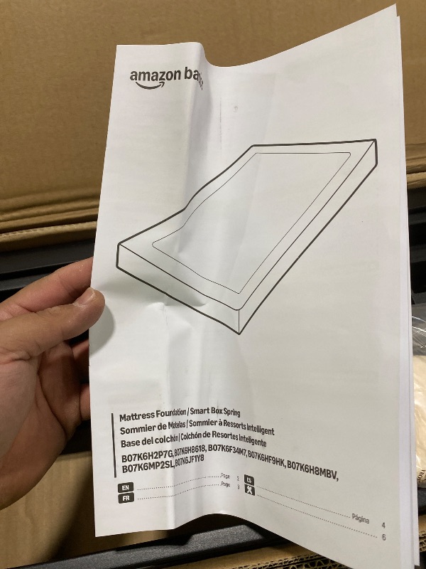 Photo 1 of Amazon Basics Smart Box Spring Bed Base, 5-Inch Height Mattress Foundation, Tool-Free Easy Assembly, King, 79" x 75.5" x 5", White