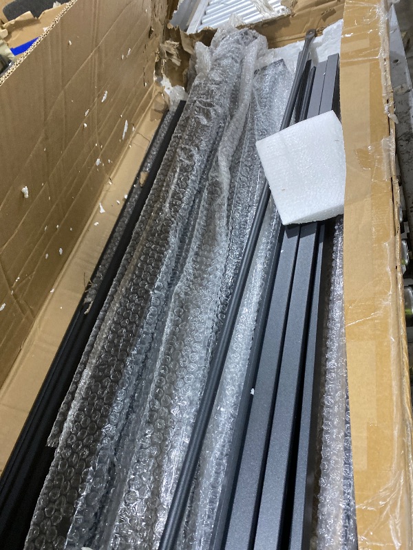 Photo 1 of Lutown-Teen King Size Canopy Bed Frame, Four Poster Metal Canopy King Size Bed Frame, Heavy Duty Mattress Foundation with Underbed Storage, No Box Spring Needed, Easy Assembly, Black