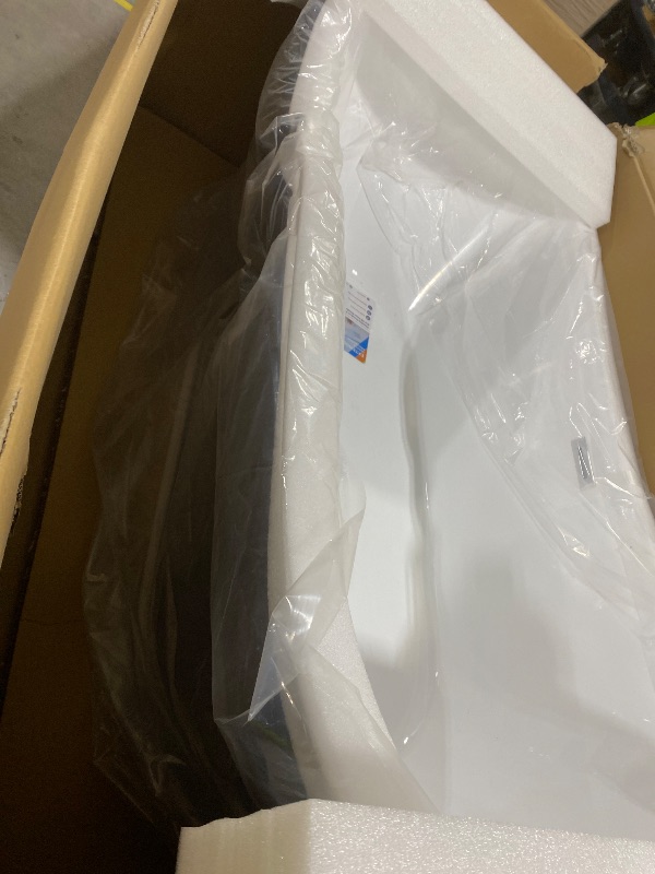 Photo 1 of 67 Inch Acrylic Soaking Bathtub, Modern Stand Alone Tub for Adults with Sloped Backrest, Chrome Drain & Overflow, cUPC Certified, Easy Installation, White Oval Bath PHO_0ZSZQJ7V_38992_THH
