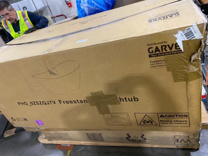 Photo 1 of 67 Inch Acrylic Soaking Bathtub, Modern Stand Alone Tub for Adults with Sloped Backrest, Chrome Drain & Overflow, cUPC Certified, Easy Installation, White Oval Bath PHO_0ZSZQJ7V_38992_THH
