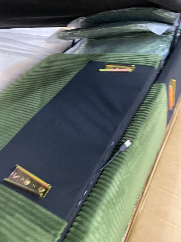 Photo 1 of LINSY HOME Sectional Sleeper Sofa with Pull Out Couch Bed Convertible Plush Corduroy Cloud Couch with Storage Chaise & USB Charging, Comfy L Shaped Modular Couches for Living Room Apartment (Green)
(2 BOXES)
