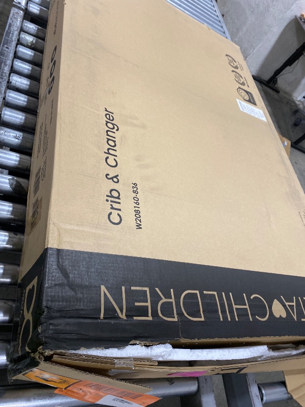 Photo 1 of Delta Children Maya 5-in-1 Convertible Crib and Changer with Storage, Converts to Toddler Bed, Daybed, Sofa & Full Bed, Fits Standard Crib Mattress, 3 Mattress Heights for Baby Nursery, Chestnut