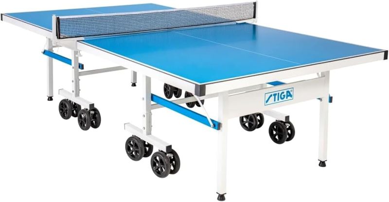 Photo 1 of STIGA Outdoor Table Tennis Table – All-Weather Waterproof Aluminum Ping Pong Table with Net & Post, QuickPlay Assembly, 108" L x 60" W x 30" H
