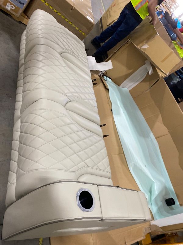 Photo 1 of Fairway Taupe Double Power Reclining Sofa