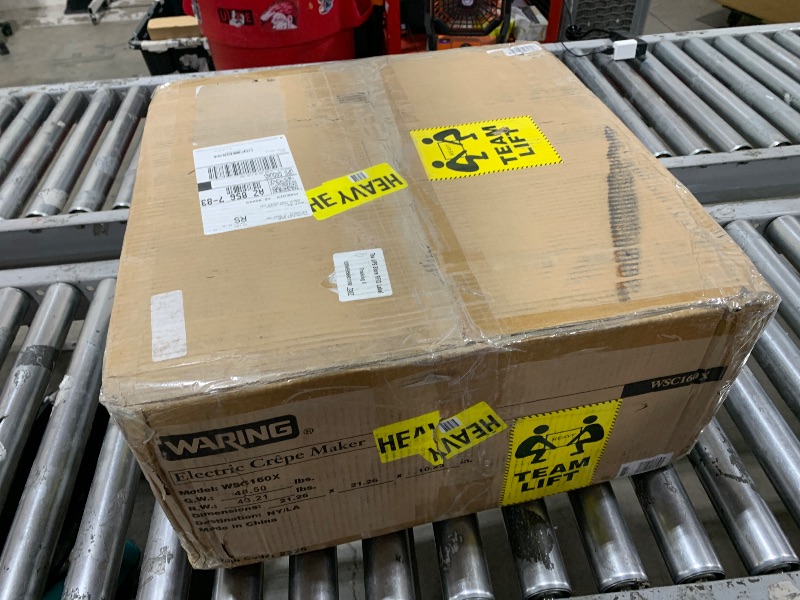 Photo 1 of Waring Commercial WSC160X 16" Electric Crepe Maker, Cast Iron Cooking Surface, Stainless Steel Base, Includes Batter Spreader and Spatula, 120V, 1800W, 5-15 Phase Plug