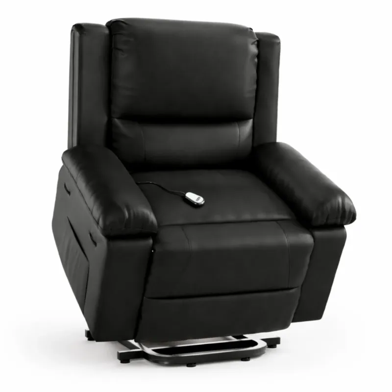Photo 1 of Garvee PU Leather Power Lift Recliner Chair with Massage and Heat, 8-Point Vibration, Adjustable Back and Leg Support, Electric Lift Chair Designed for Mobility Aid Elderly Relaxation, Black