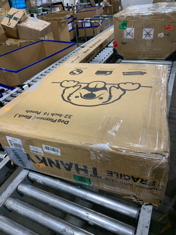 Photo 1 of New Thickened Version Dog Playpen, 32 Inch Dog Fences for The Yard, Portable Outdoor Dog Playpen for Large/Medium/Small Dogs, Foldable Metal Dog Dlaypen, with Doors (16 Panels, 32 Inch)