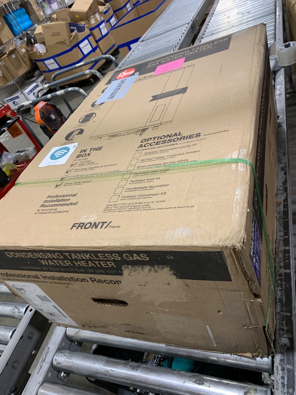 Photo 1 of Rheem RTGH-95DVELP-3 Super High Efficiency Condensing Indoor Tankless Liquid Propane Water Heater, 9.5 GPM with WiFi