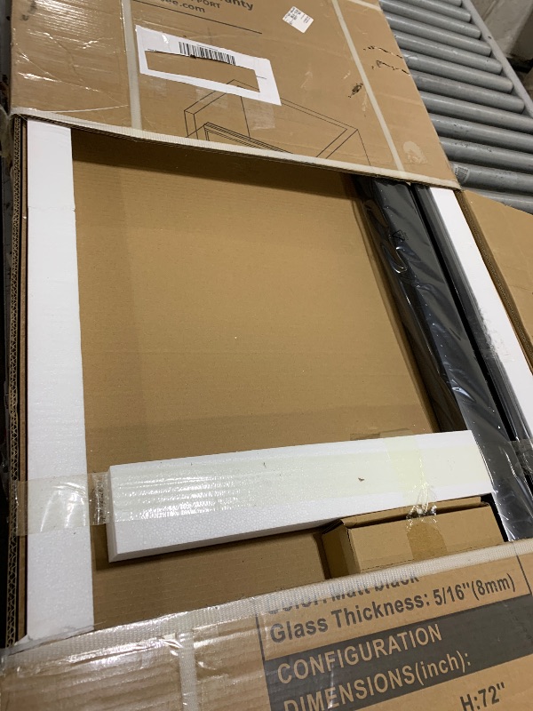 Photo 1 of Garvee Double Sliding Shower Door Semi-Frameless 44-48"w x 72"h Matte Black Tempered Glass Bathroom Walk-in Shower
